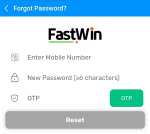 Forgot Password on Fastwin